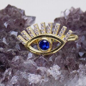 new in box! evil eye bling boho protection bohemian trendy big statement ring